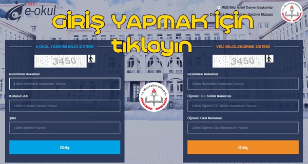 E-Okul Veli Bilgilendirme Sistemi Girişi